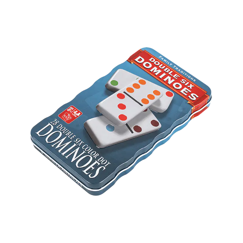 Dubbel sex domino med blå återanvändbara samlare järnbox 