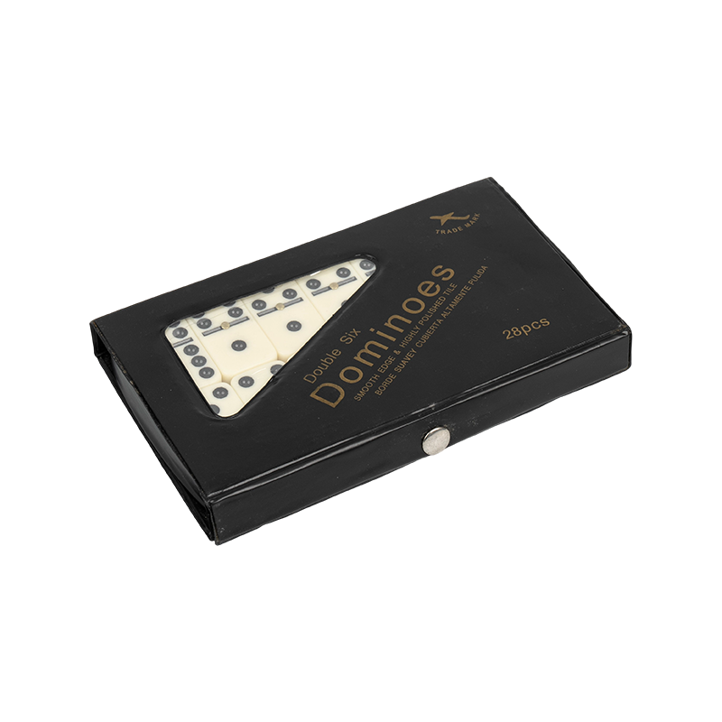 Dubbel sex domino med svart vinylfodral