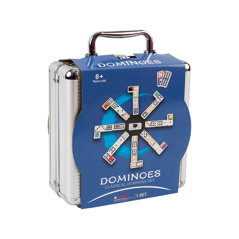 Deluxe Edition Dubbel tolv aluminiumbox dominoer