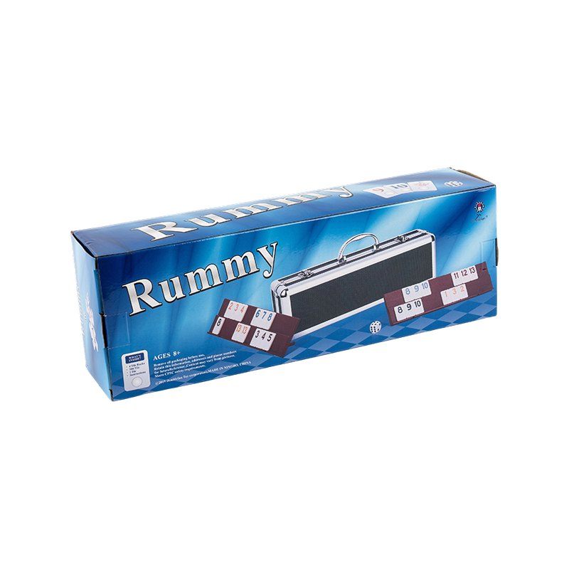2-4 spelare bärbart rummy brädspel med aluminiumfodral