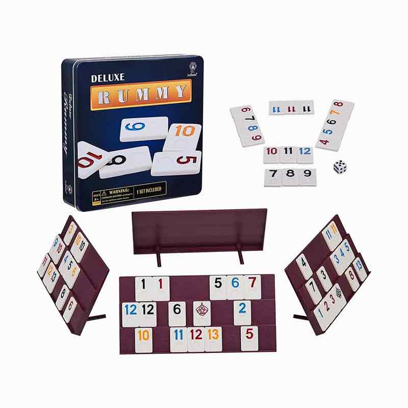 2-4 Spelare 106 Tiles Classic Digital Rummy Game With Iron Case