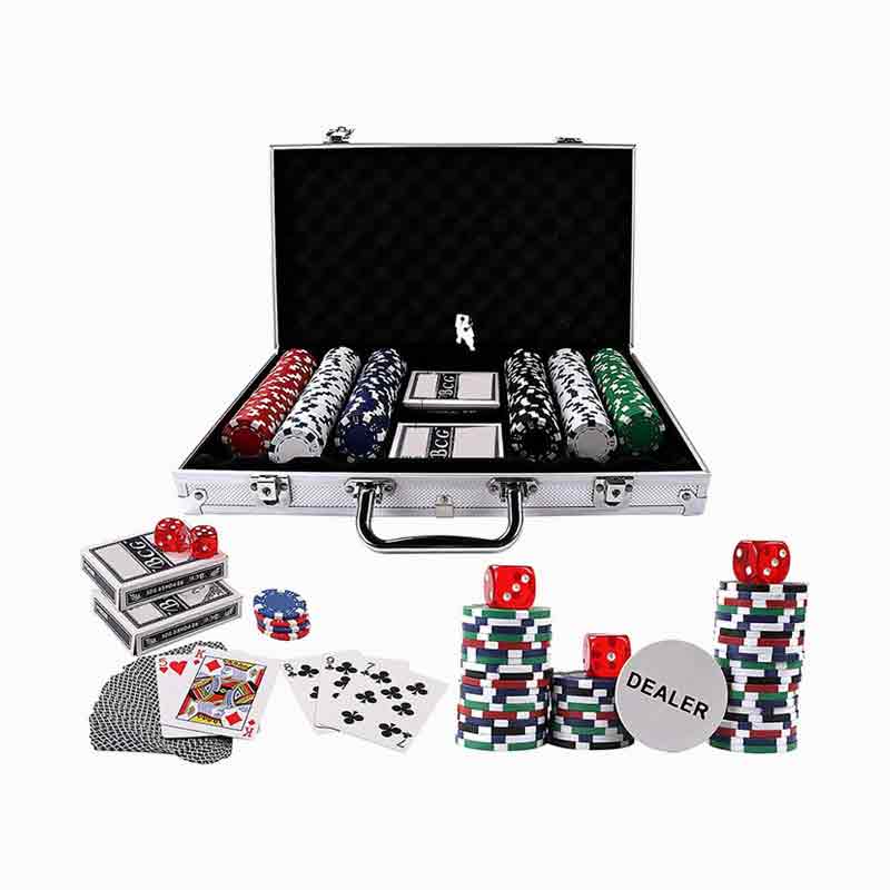 300PSC Texas Hold'em Poker -chips i aluminiumlåda