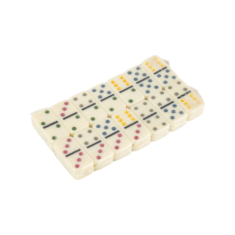 Färgat prickmönster domino set